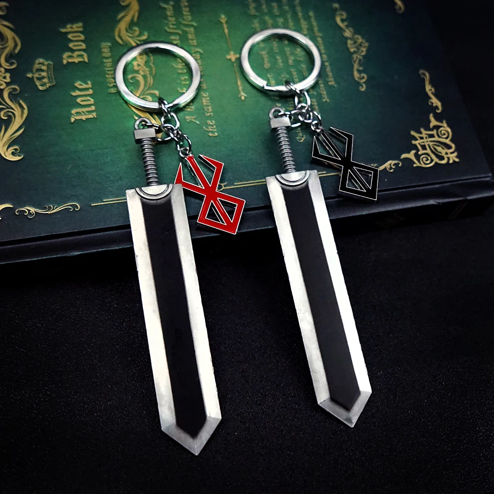 Berserk Anime Keychain Guts Sword Jewelry Set Key Chain Keyrings Keychains for Men Women Accessories Key Ring Pendant llaveros