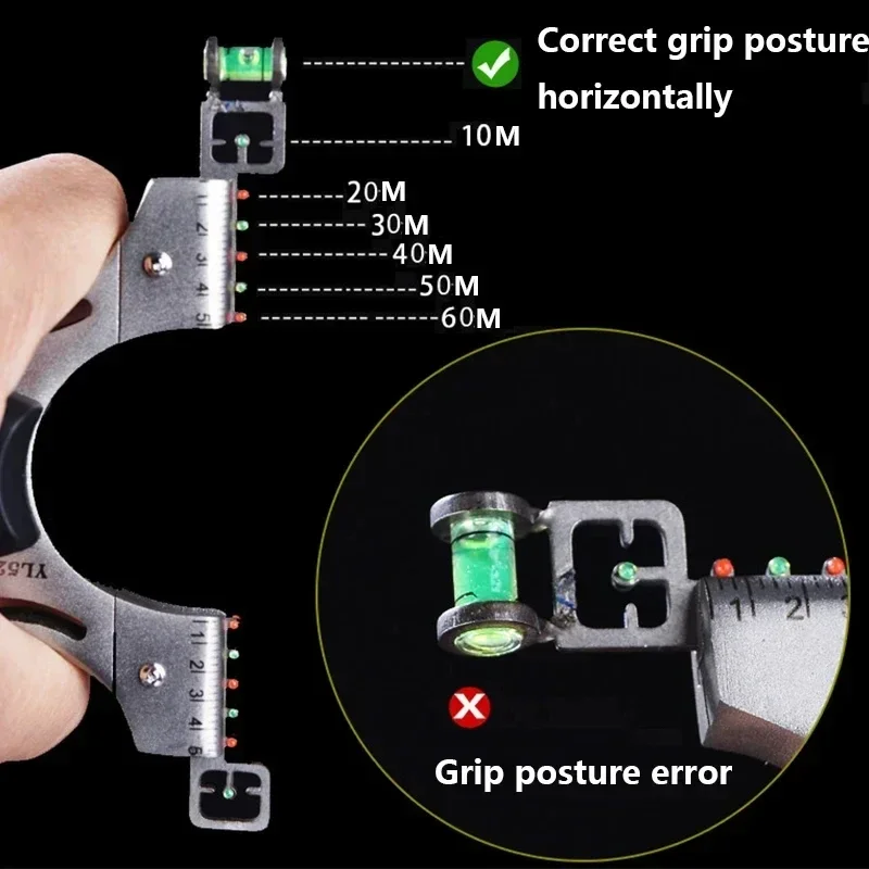 Imagem -04 - High Precision Metal Slingshot para Caça Aim Assist Tiro Simples Skin Band Pacote Kit ao ar Livre