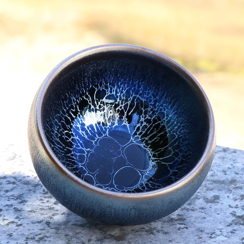Jianzhan Tea Cup Pure Manual Iron Tire Kiln Glaze Master Cup Household Ceramic Kung Fu Tea Set Tea Cup