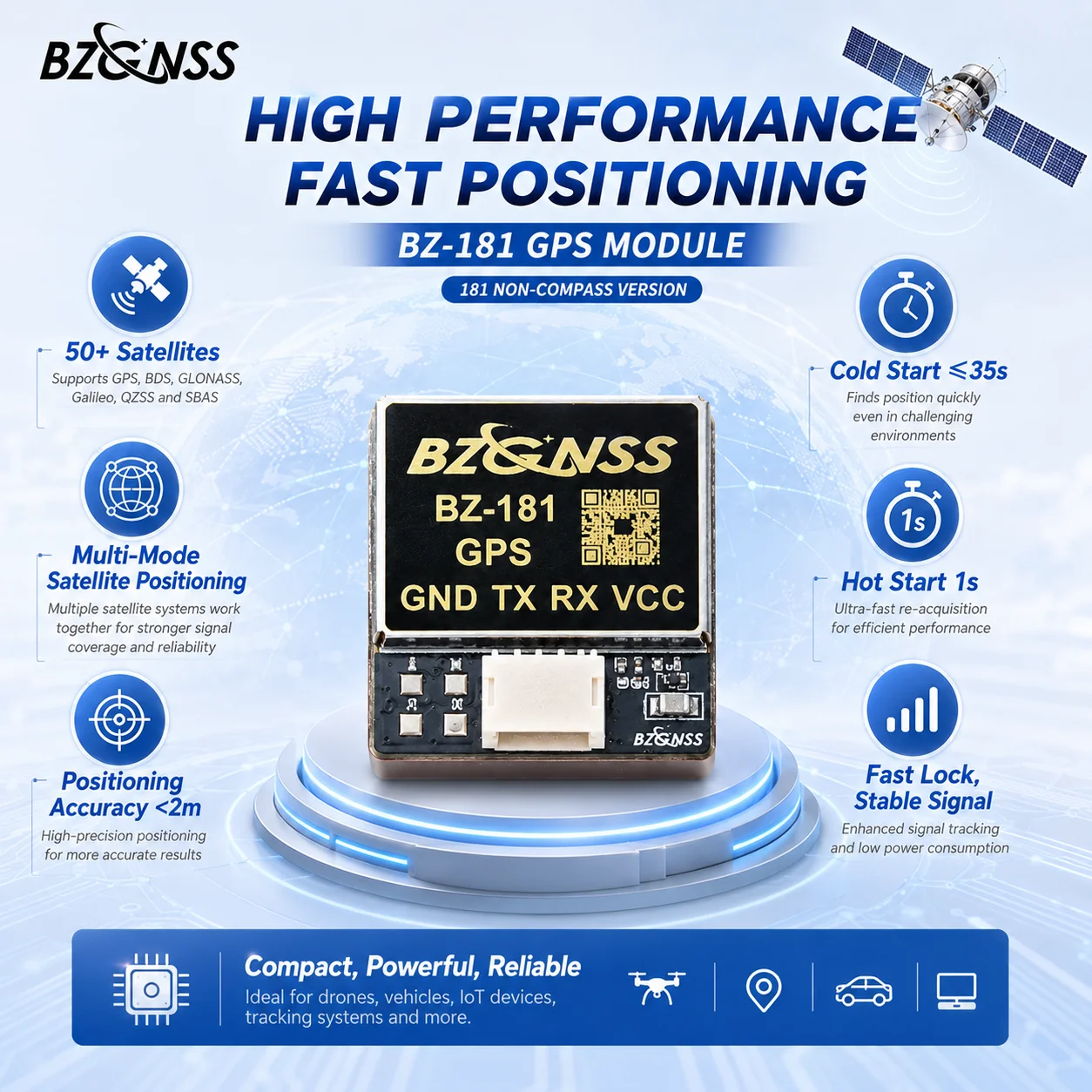 BZGNSS BZ-181 GPS Module No Compass M10 GNSS 5V UART For FPV Drone F405 F722 Fixed Wing RC Airplane Return Rescue view 2