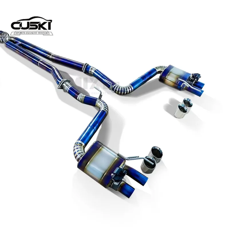 Customizable exhaust pipe Titanium Alloy Valve Performance Exhaust Catback for Ford Mustang GT 5.0 Plug and Play  Direct