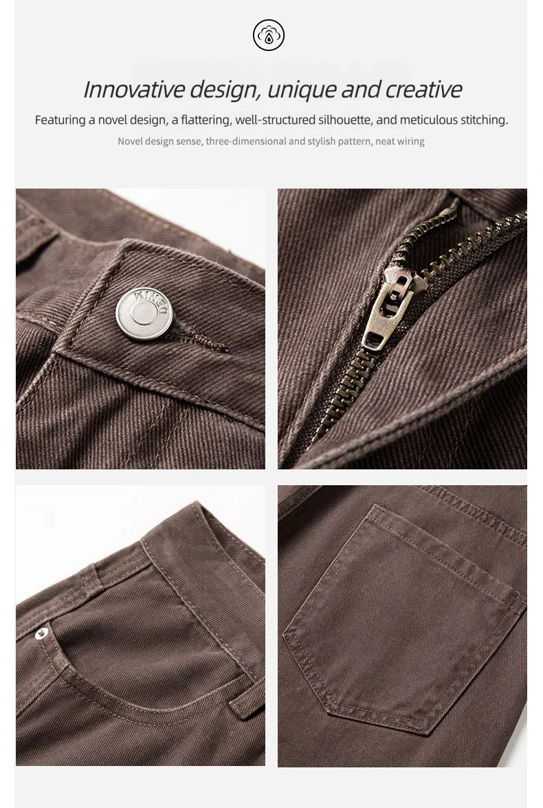 2026 New Autumn Men's Denim Jeans, Curved Cut Pants, Fashionable Pure Cotton, Non-Elastic, Loose-Fit Black Youth Denim Jeans for view 3