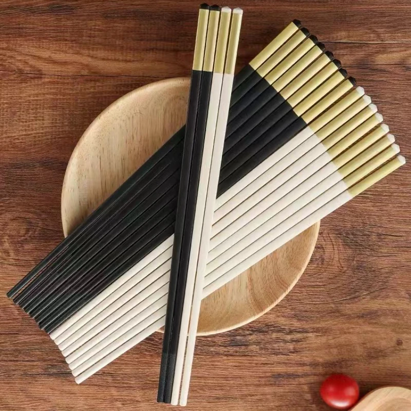 27cm High-grade Alloy Chopsticks for Home Use, Hotel & Restaurant, Non-slip Chopsticks Set, Bone China Extra Long Chopsticks