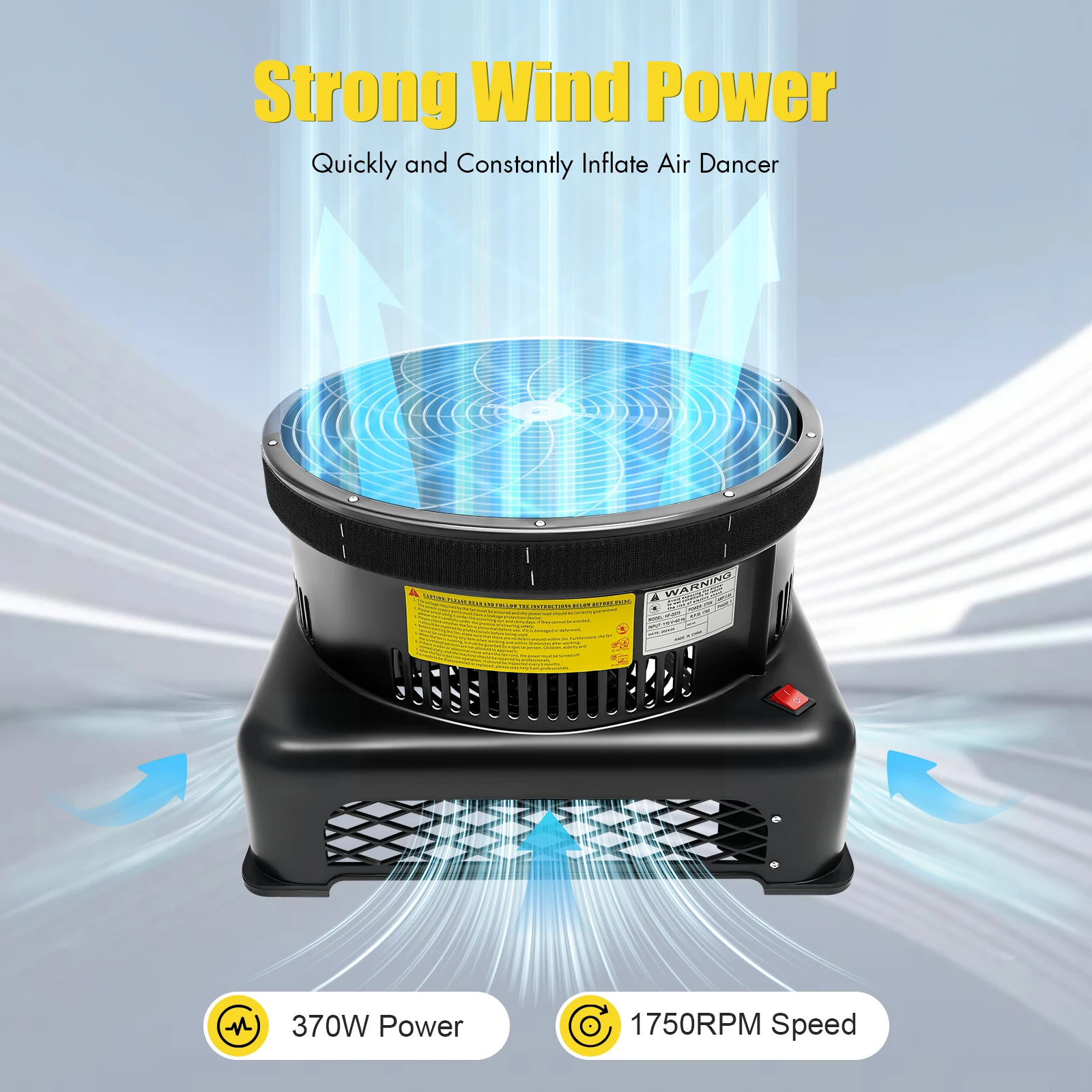 HF-D370  Floor Standing Air Blower for Inflatable Waving Puppet 370W 110V 1750RPM 46*46*30cm Store Decoration Equipment