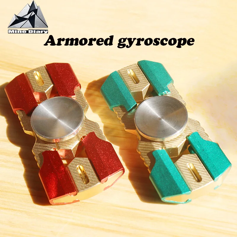 New Armor Fingertip Gyroscope Brass Alloy Fidget Toy High-end Precision Rotary Decompression Office Fidget Spinner Toy