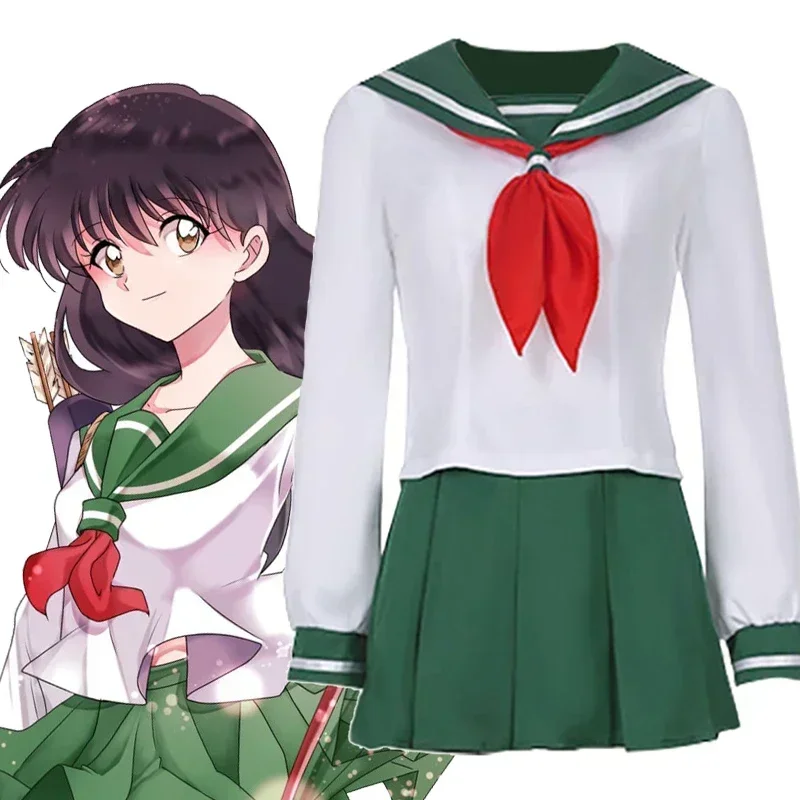 

New Anime Inuyasha Cosplay Higurashi Kagome Costume Women Sailor Uniform Skirt Outfits Halloween Carnival Party Suit