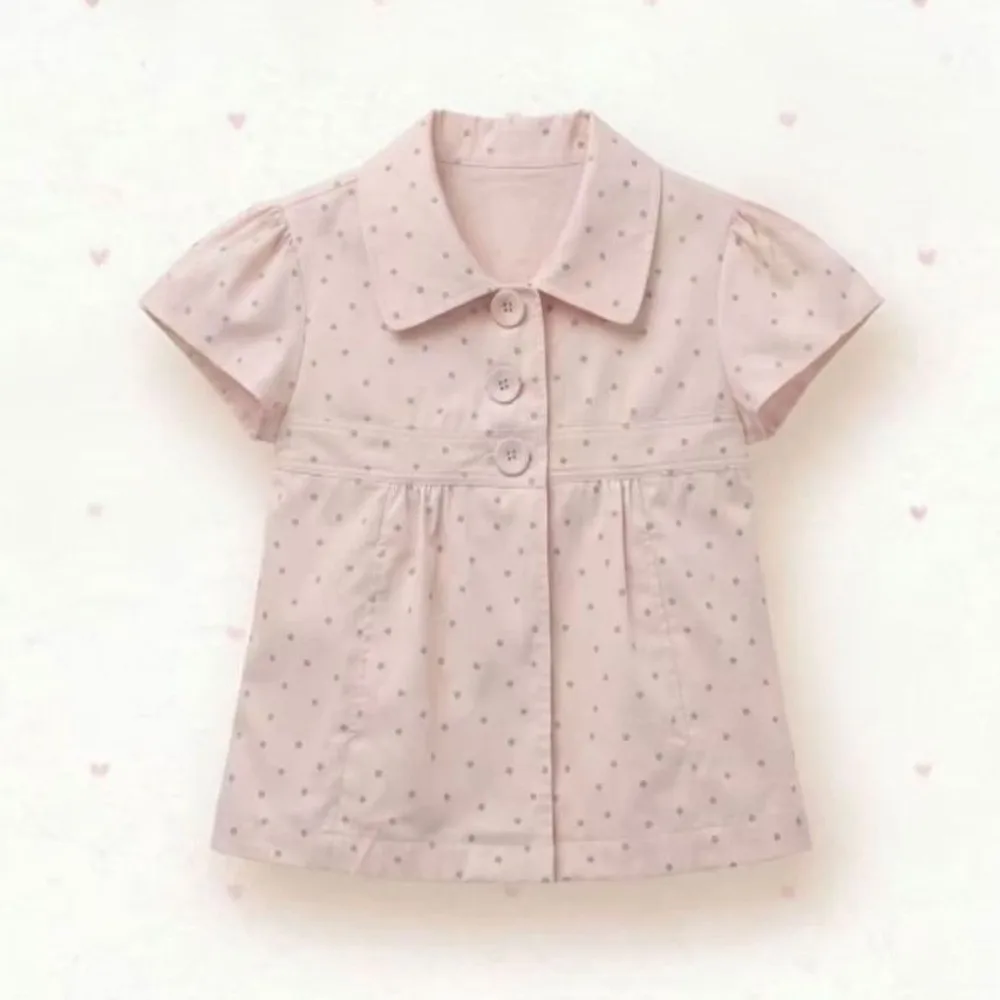 Vintage Slim Fit Bluse mit Polka Dots, Y2K Hemd mit Umlegekragen, Damenoberteile, Harajuku Preppy Style Hemden für Damen – Detail 11