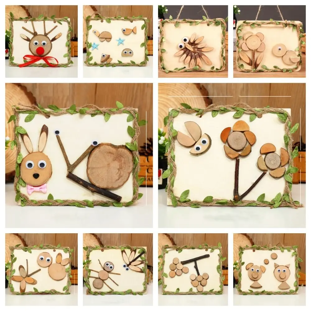 Creative Diy Material Package Diy Wooden Frame Wood Animal Kids Educational Toys Handmade Craft Children Craft Toy Kindergarten