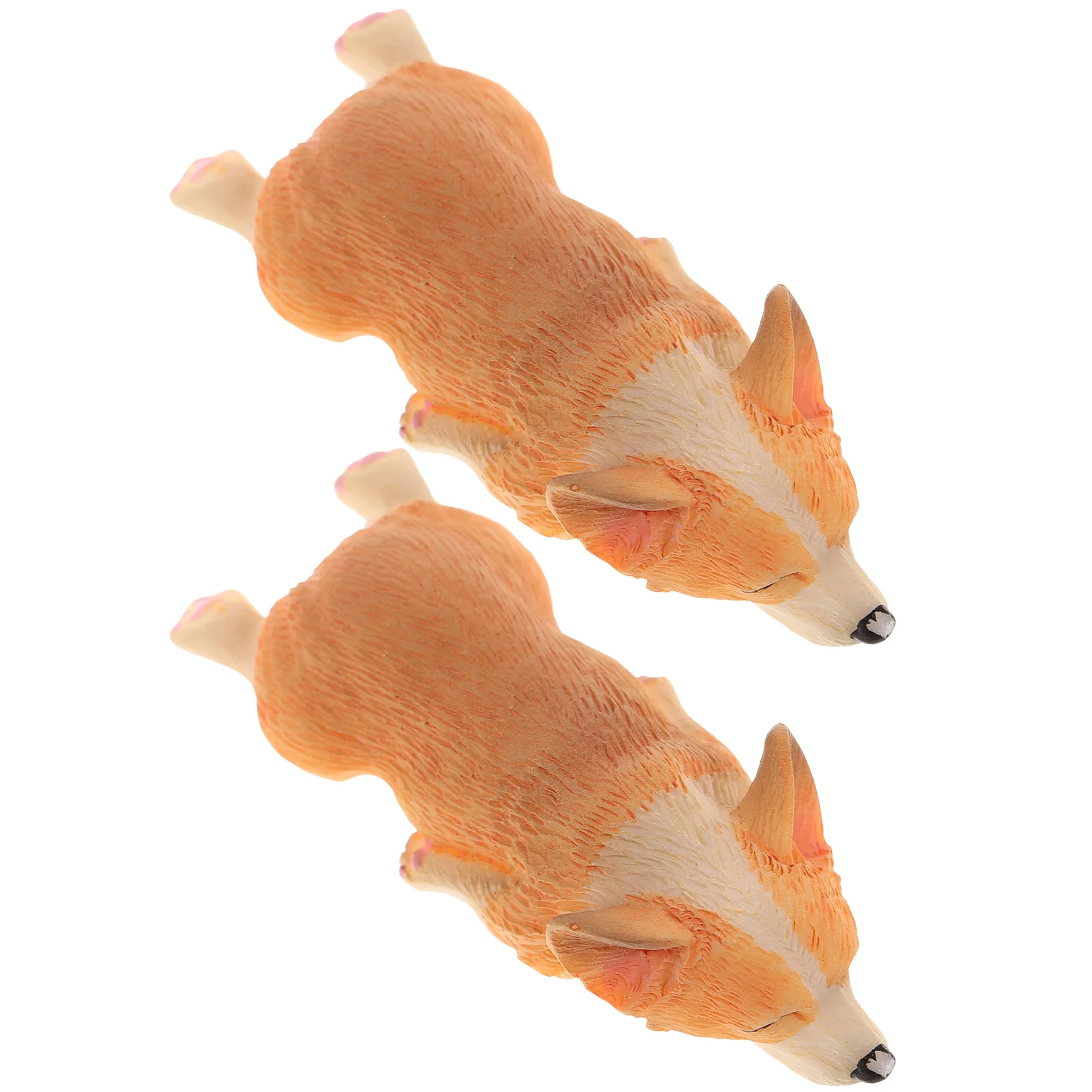 2 Pcs Ornaments Mini Toys Resin Dog Model Craft Corgi Miniature Figures Puppy Car Desktop Home Decor