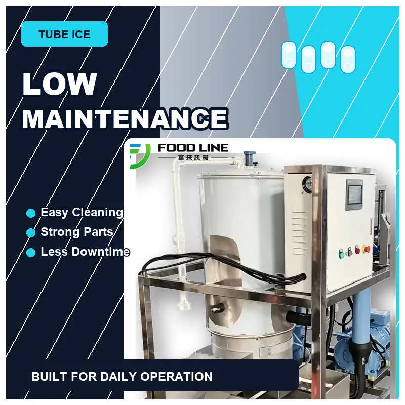 Tube Ice Machine Commercial Automatic Ice Tube Production Plant Stainless Steel Ice Maker for Drinks Hotels and Restaurants