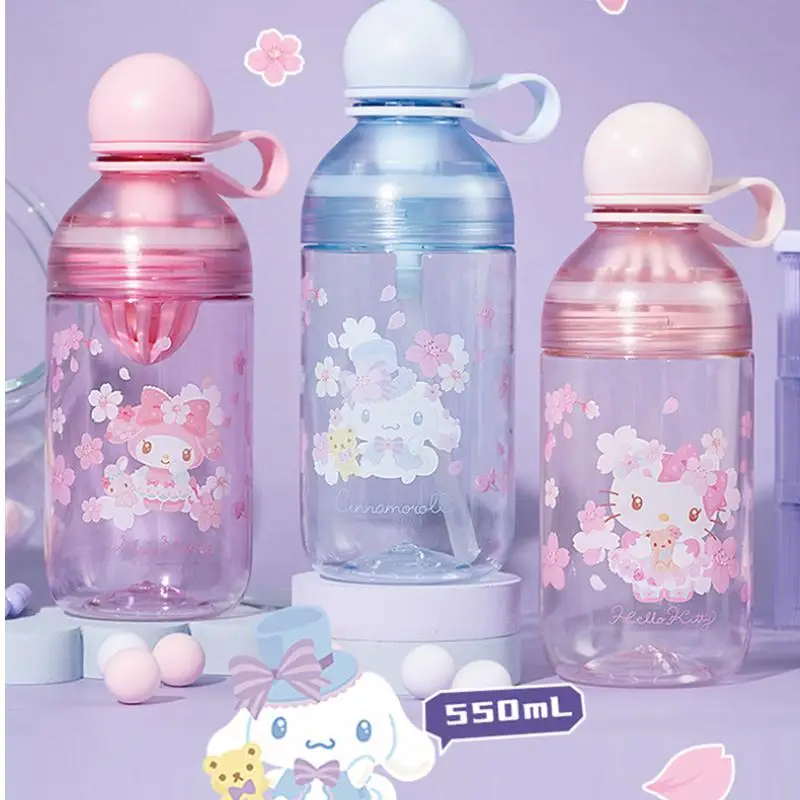 

Cartoon Cute Sanrios Hello Kittys Kuromi Water Cup Space Cup Good-Looking New Style Portable and Large Capacity Cup with Straw