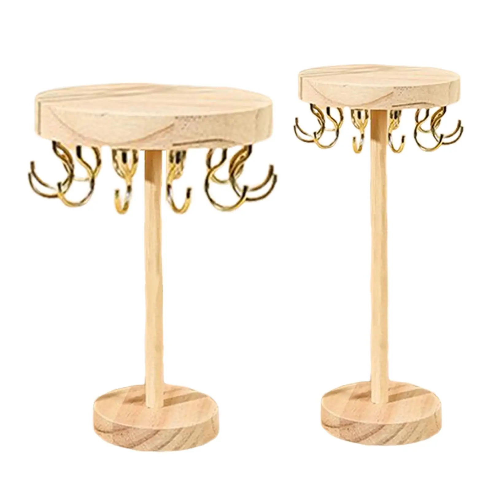 

Wooden Jewelry Stand with Hook Hanging Pendant Hanger Shelf Jewelry Display Rack for Watch Rings Pendants Earrings Photography