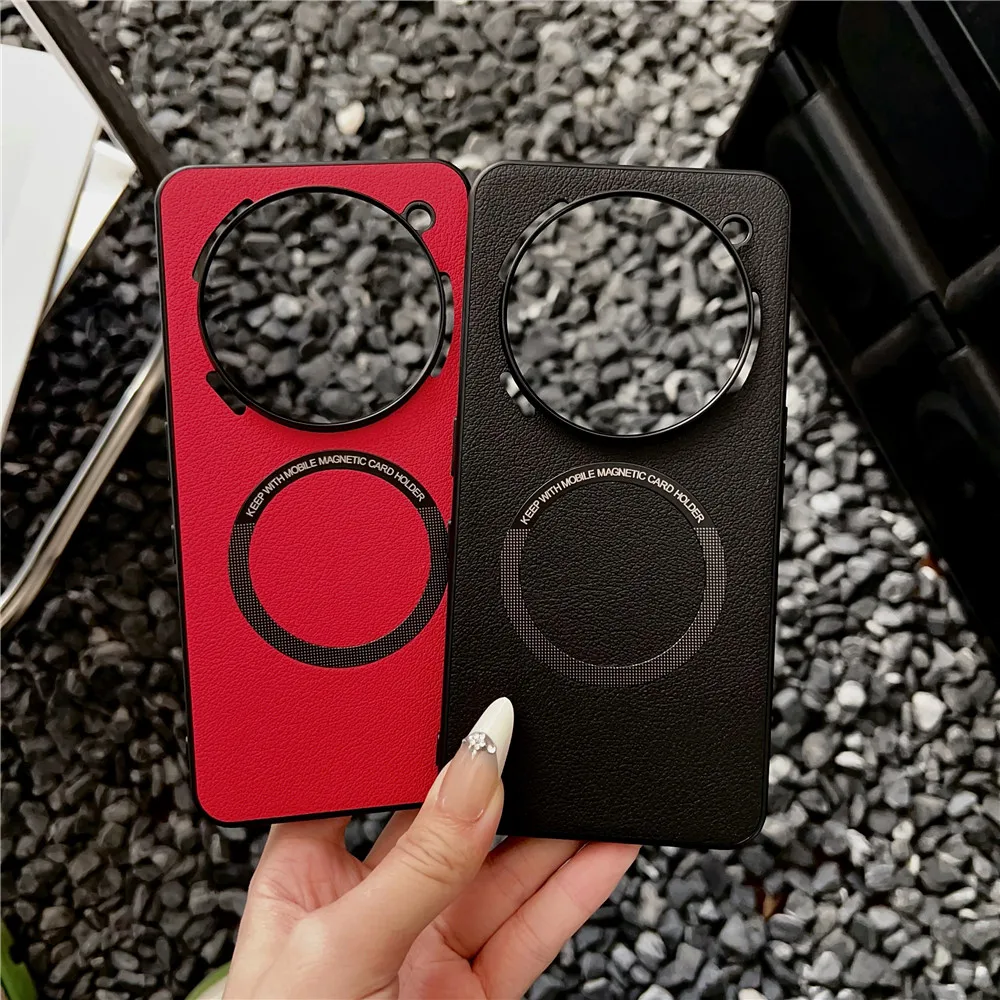 Luxe Zakelijk PU-leer voor Magsafe Magnetische telefoonhoes voor niets Telefoon 2A Plus 3A Pro 5G Draadloos opladen Zachte achterkant