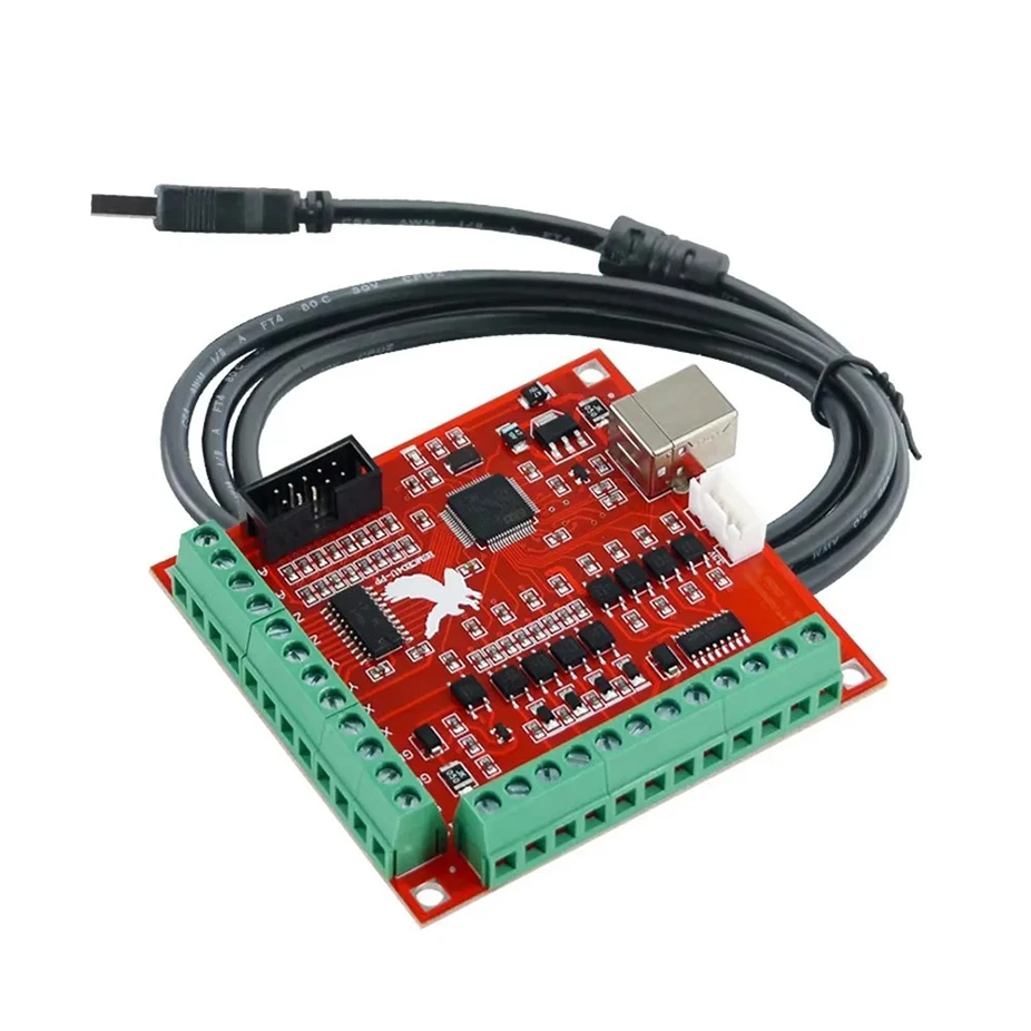 Breakout board CNC USB MACH3 4AXIS Controller Card Support Stepper and Servo Motor 100Khz With USB Cable software on the CD