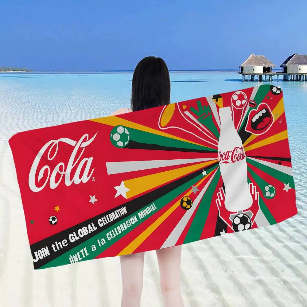 C-CocaS Cola Logo Microfiber Beach Towel Absorbent Quick dry Soft Yoga Swimming Resort Mountain Climbing Towel
