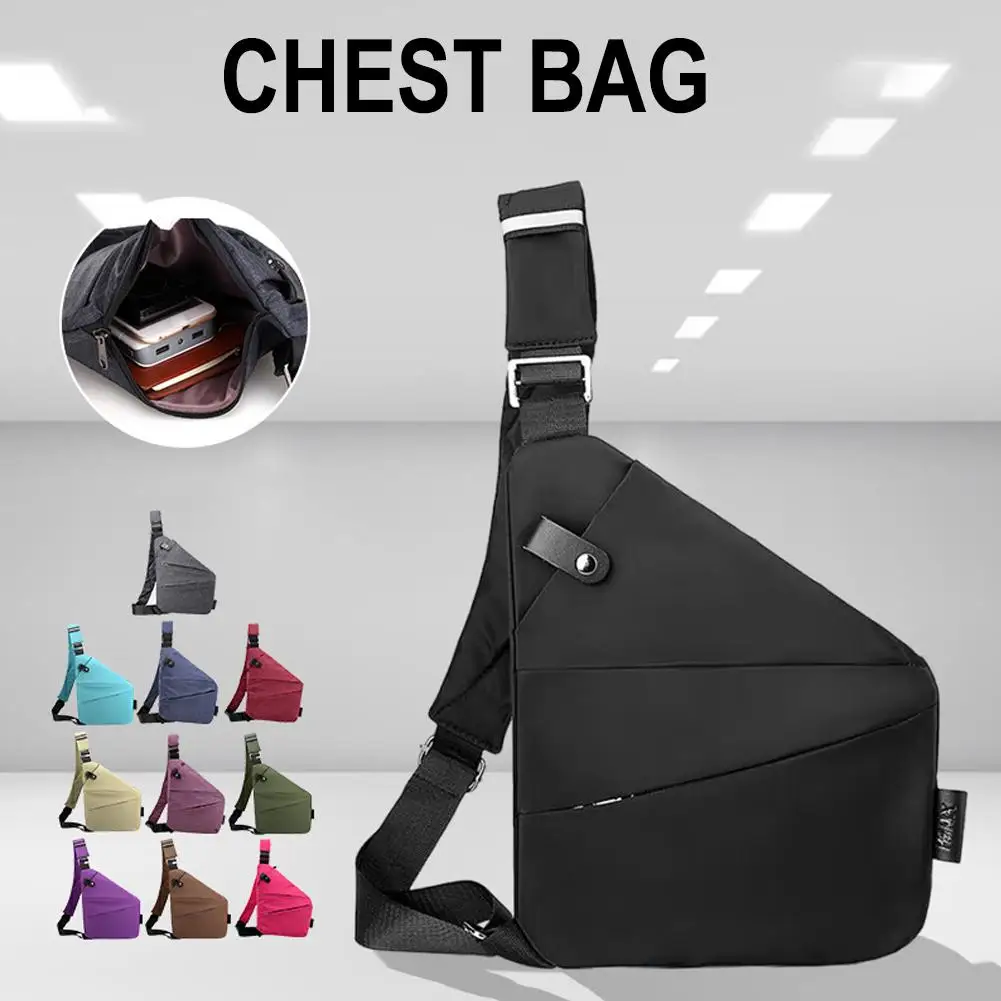 Crossbody Sports Waist Bag Fanny Pack Anti-theft Bag Ultra-thin Single Shoulder Bag Waterproof Casual Safety Chest Bag