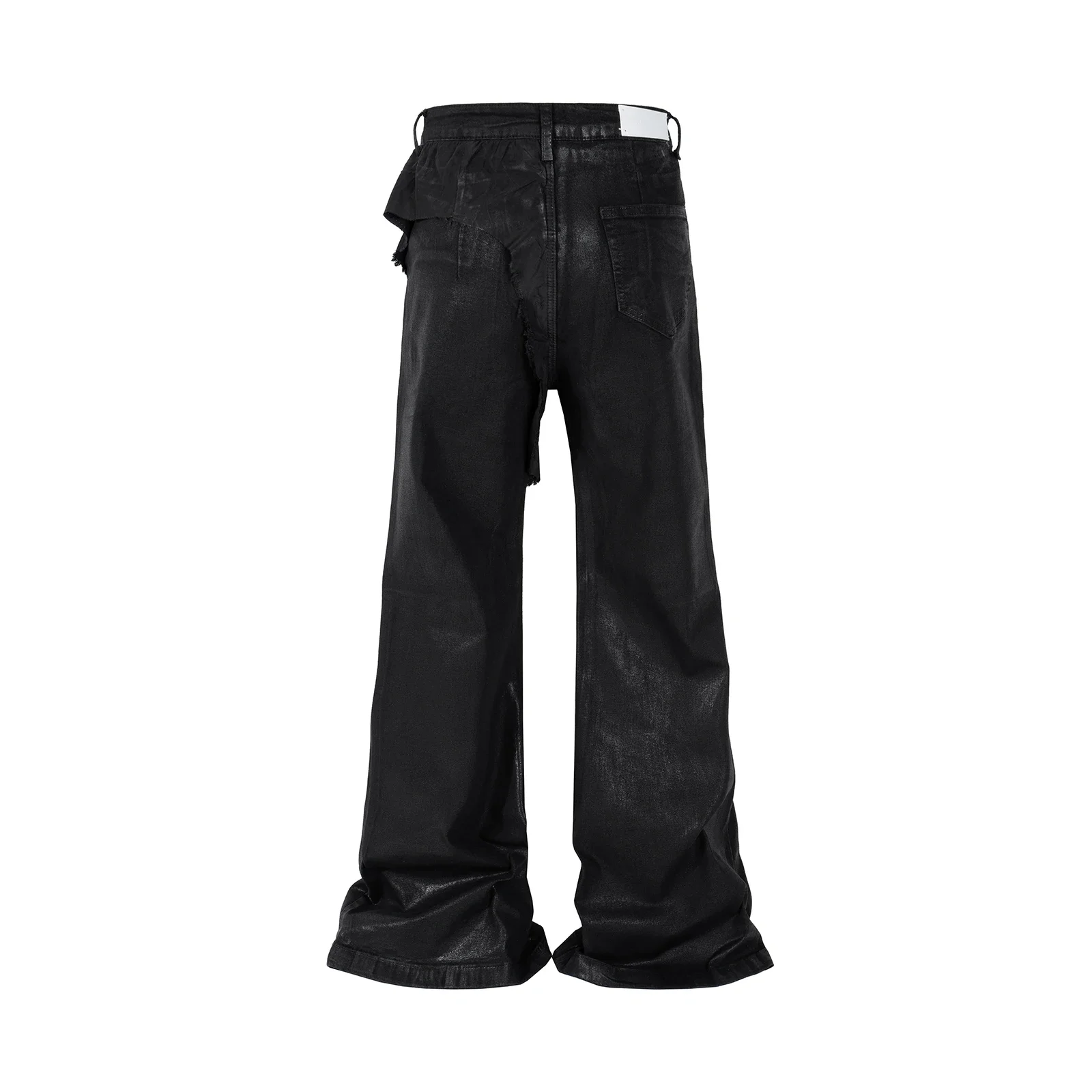 Y2k Streetwear Wax Leather Strecth Jeans for Men and Women Ropa Hombre Baggy Flare Pants Oversized Straight Denim Trousers