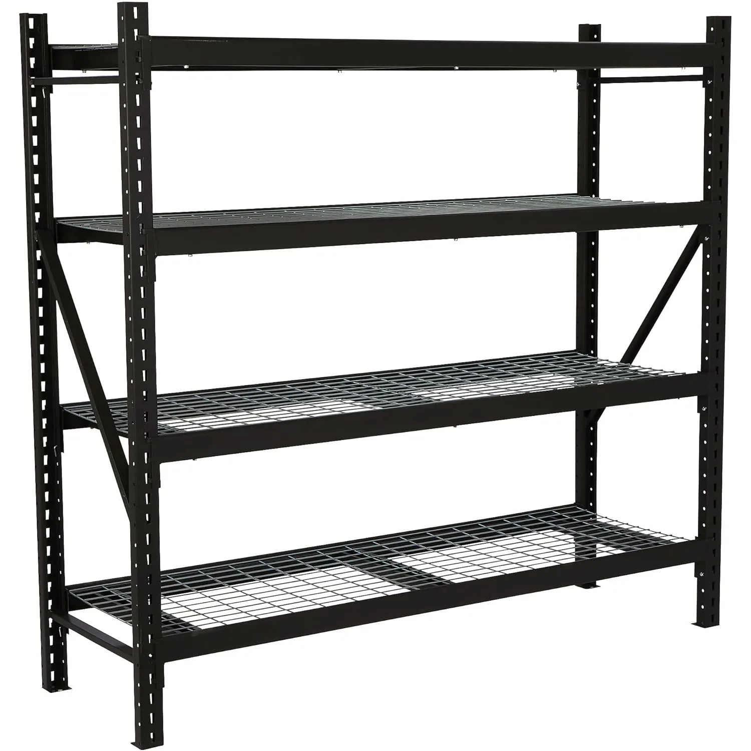 4-Tier Industrial Steel Shelving Unit, 8,000-Pound Load Capacity, Garage Storage Rack, 77