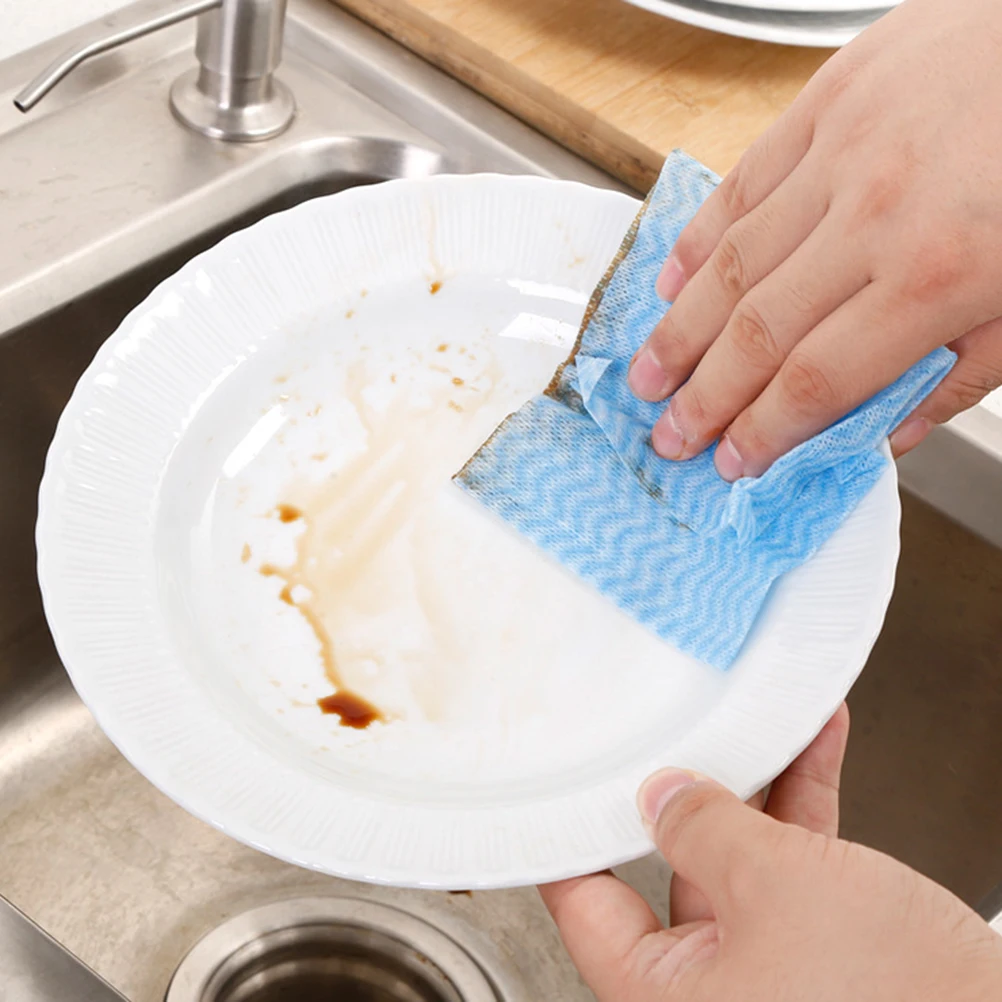 

80 Pcs/1 Dish Cloth Non-woven Dishwashing Towels Wiping Rags Dishcloth Cleaning