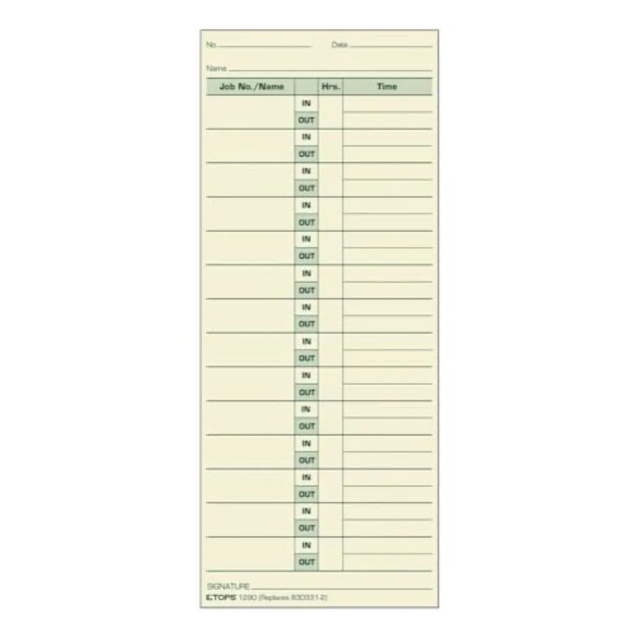 Job Cards, 2-Sided, 3-1/2