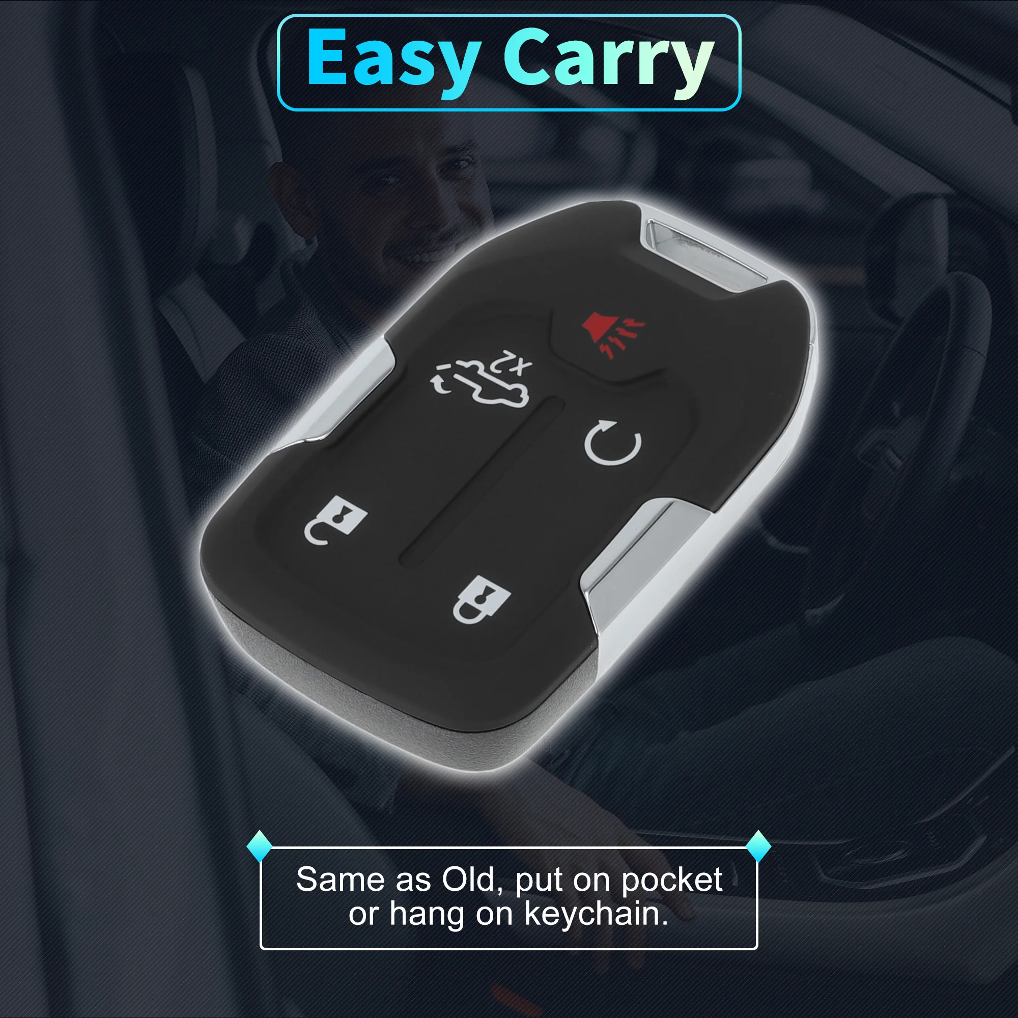 UXCELL HYQ1ES 433 MHz Chevy Silverado 1500 2500 19-23용 열쇠가 없는 출입 원격 키 Fob