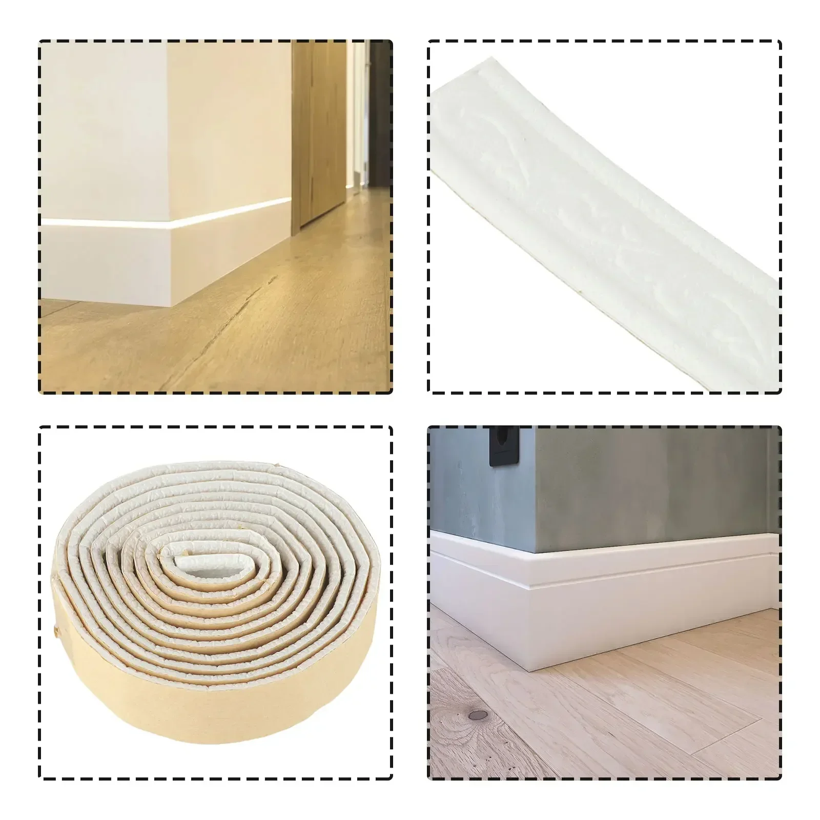 230cmX8cm Self-Adhesive 3D Wall Sticker Waist Line Skirting Line Three-Dimensional Foam Edge Border Waterproof Wall Border Decor