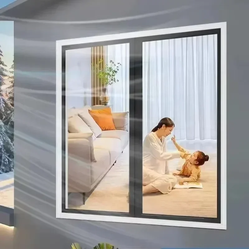 Window Insulation Film, Winter Self Adhesive Thermal Film, Windproof Cold Barrier Window Covering, Film for Home Indoor Windows