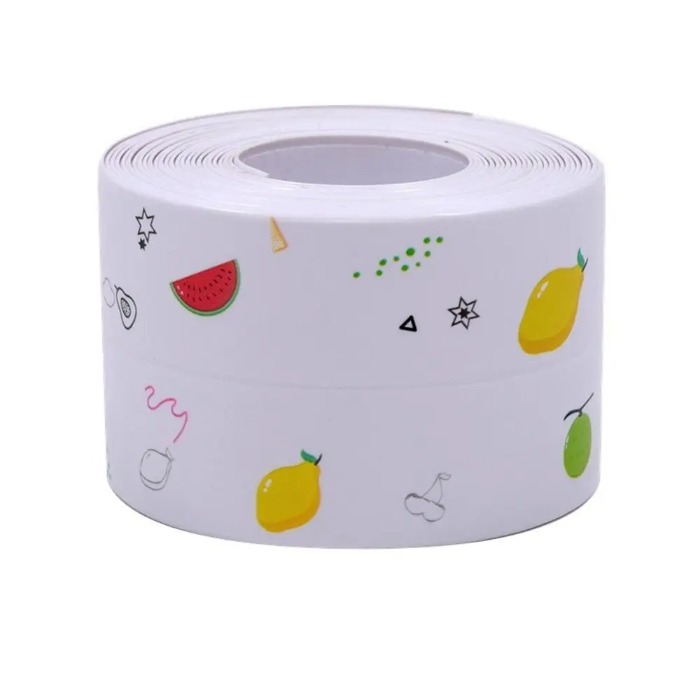 Kitchen Sink Waterproof Tape Anti Mold Sink Corner Tape PVC Sealing Strip Printed Stickers Tape Caulk Strip Self Edge