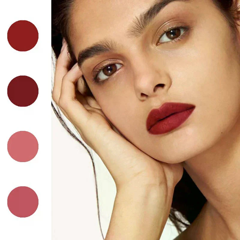 Set di 4 Rossetti Sottili Lucidalabbra Solido Opaco / Idratante Trucco Labbra Cosmetici Regalo per Ragazze Donne 1.5g*4 Cosmetici Trucco