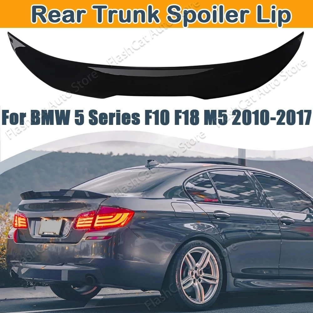 

For BMW 5 Series F10 F18 M5 520i 525i 528i 530i 535i 2010-2017 PSM Style Car Rear Spoiler Wing Trunk Lip Tail Trunk Spoiler Trim