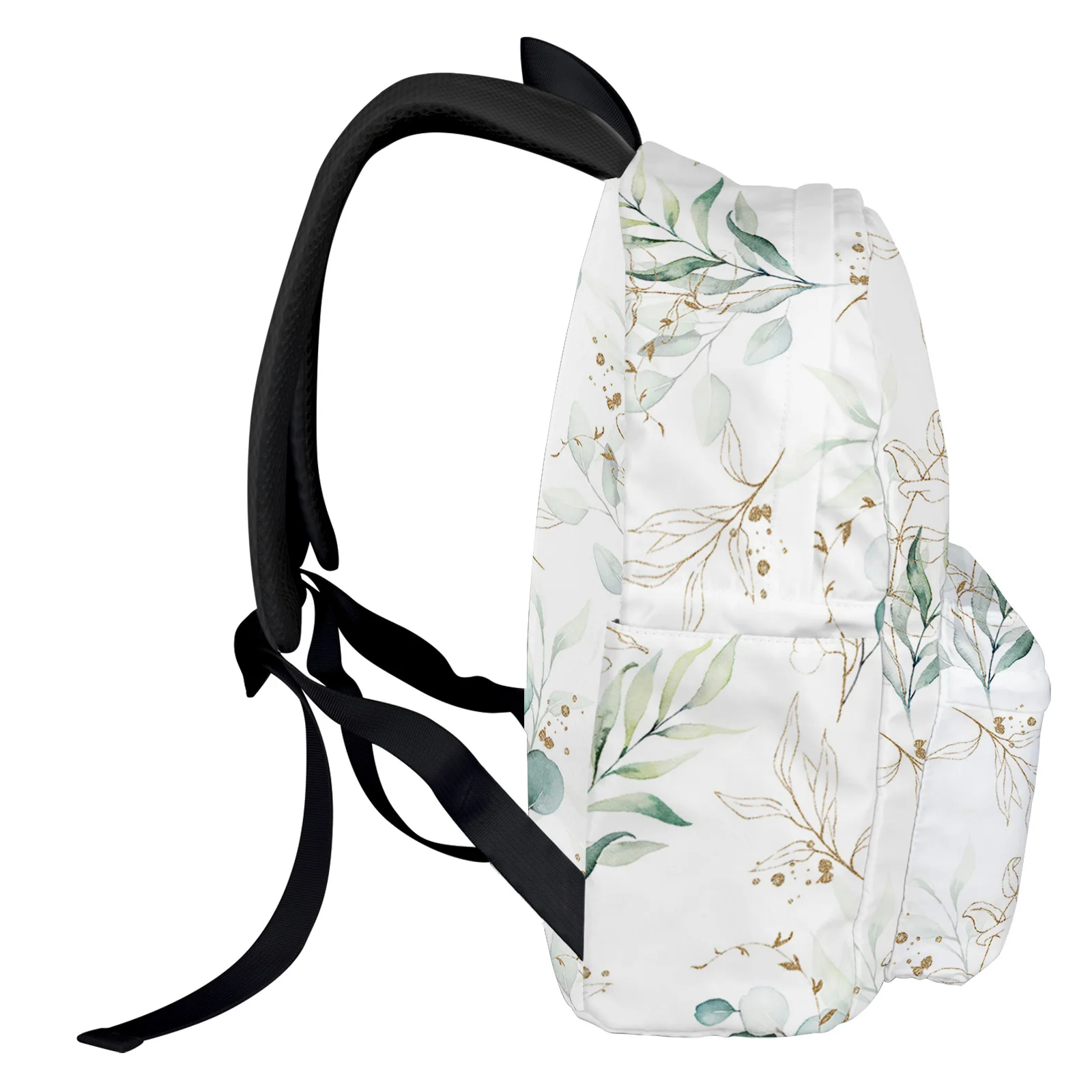 Watercolor Eucalyptus Leaves Abstract Backpack Men Women's Fashion Travel Backpack High Capacity Student School Bags