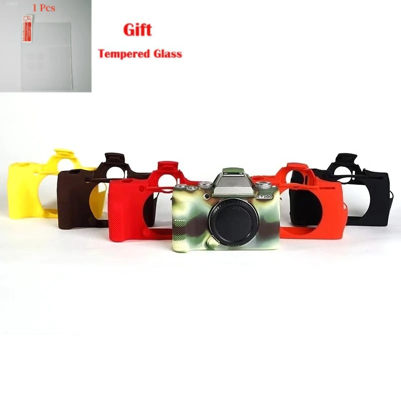 غطاء حماية من السيليكون، لغطاء سيليكون FUJIFILM Fuji X-T200 xt200، جراب ناعم للتصوير الفوتوغرافي بالكاميرا + فيلم مقسى مجاني