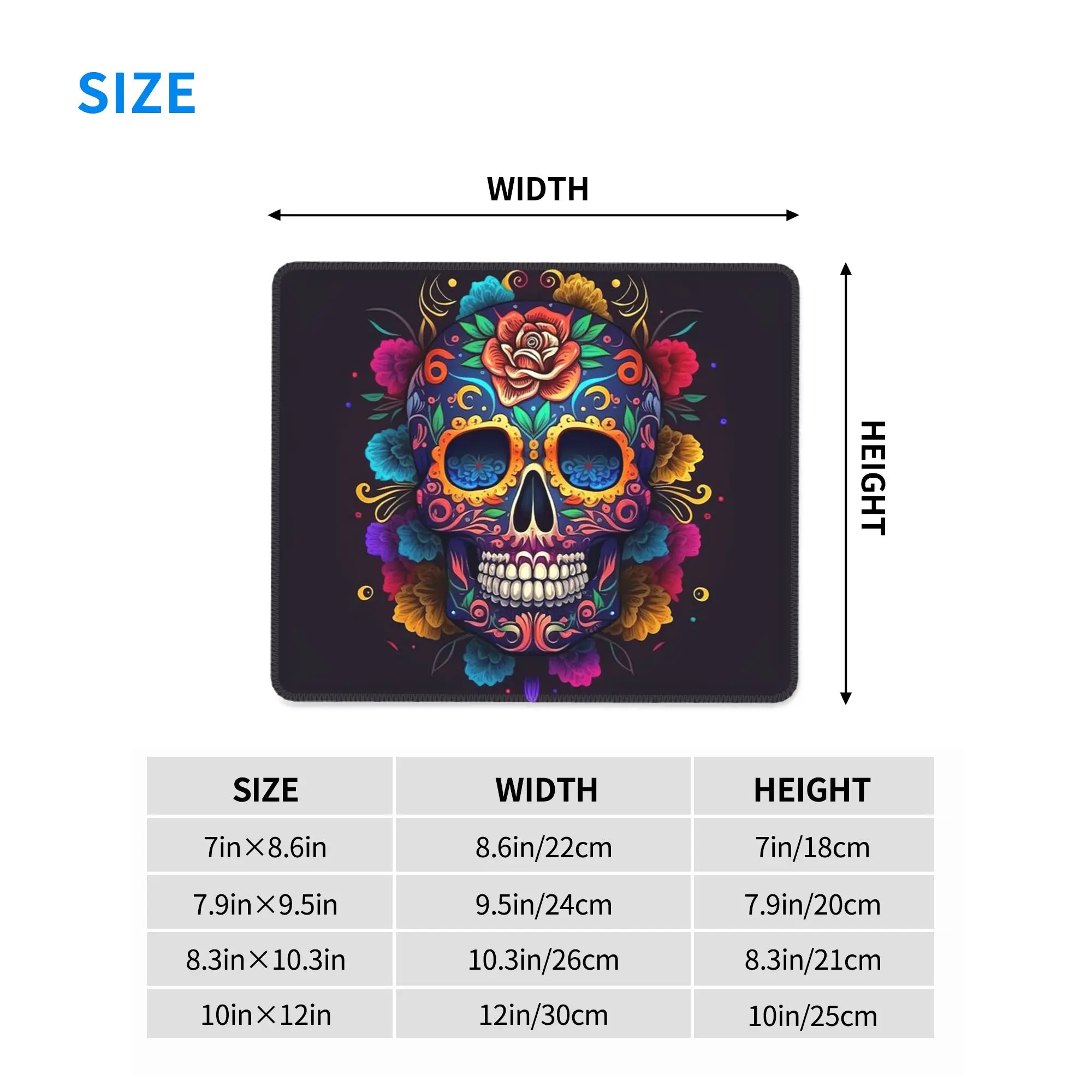 Mexican Sugar Skull Day Of The Dead Mouse Pad Computer Keyboard Mouse Mat Gamer PC Laptop Desk Mat Office Accessories Table Mats