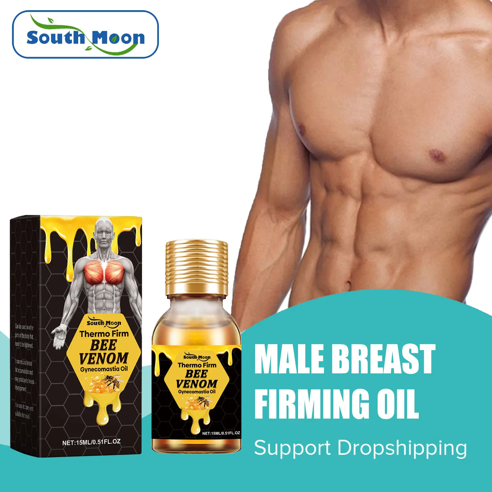 Shrink Chest Essential Oil Gynecomastia Tighten Burning Excess Fat Strengthen Muscle Body Shaping Fitness Men Breast Firm Serum