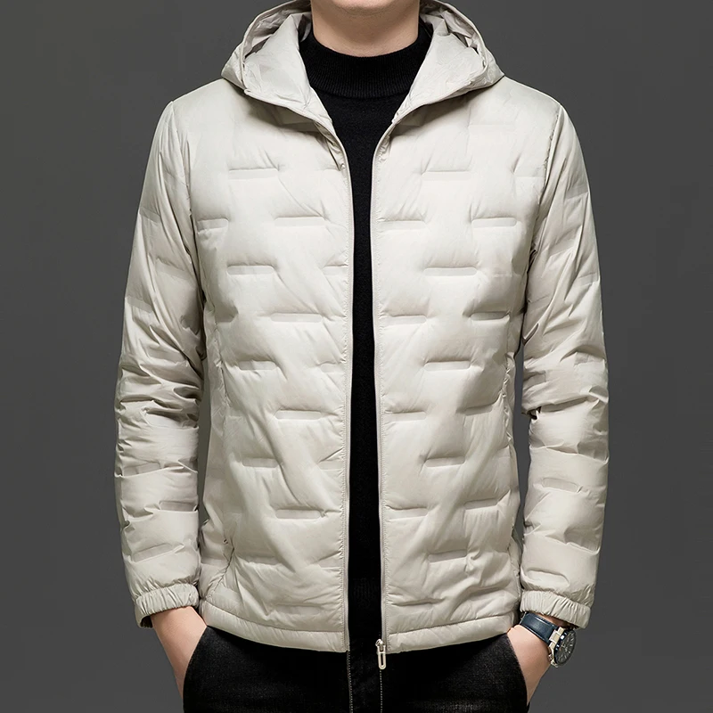 

Men's lightweight hooded down jacket Autumn and winter new styles Men's outdoor hooded warm high-end liner jacket