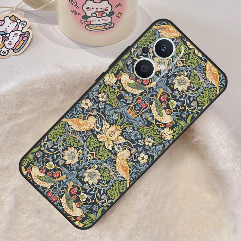 William Morris Case For OPPO Reno 5 Lite 4 6 7 8 10 Pro 8T 4Z 5Z OPPO Find X3 Lite X2 Neo X5 X6 Pro Cover