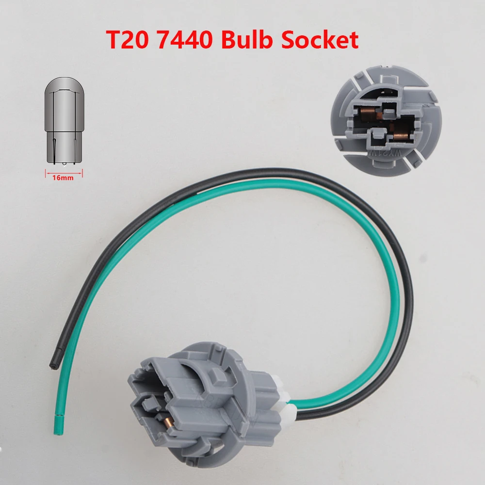 

T20 7440 Bulb Holder for Toyota Camry Sequoia Turn Signal Light Socket Wire Harness Connector Car Lamp Base Replacement 1PC