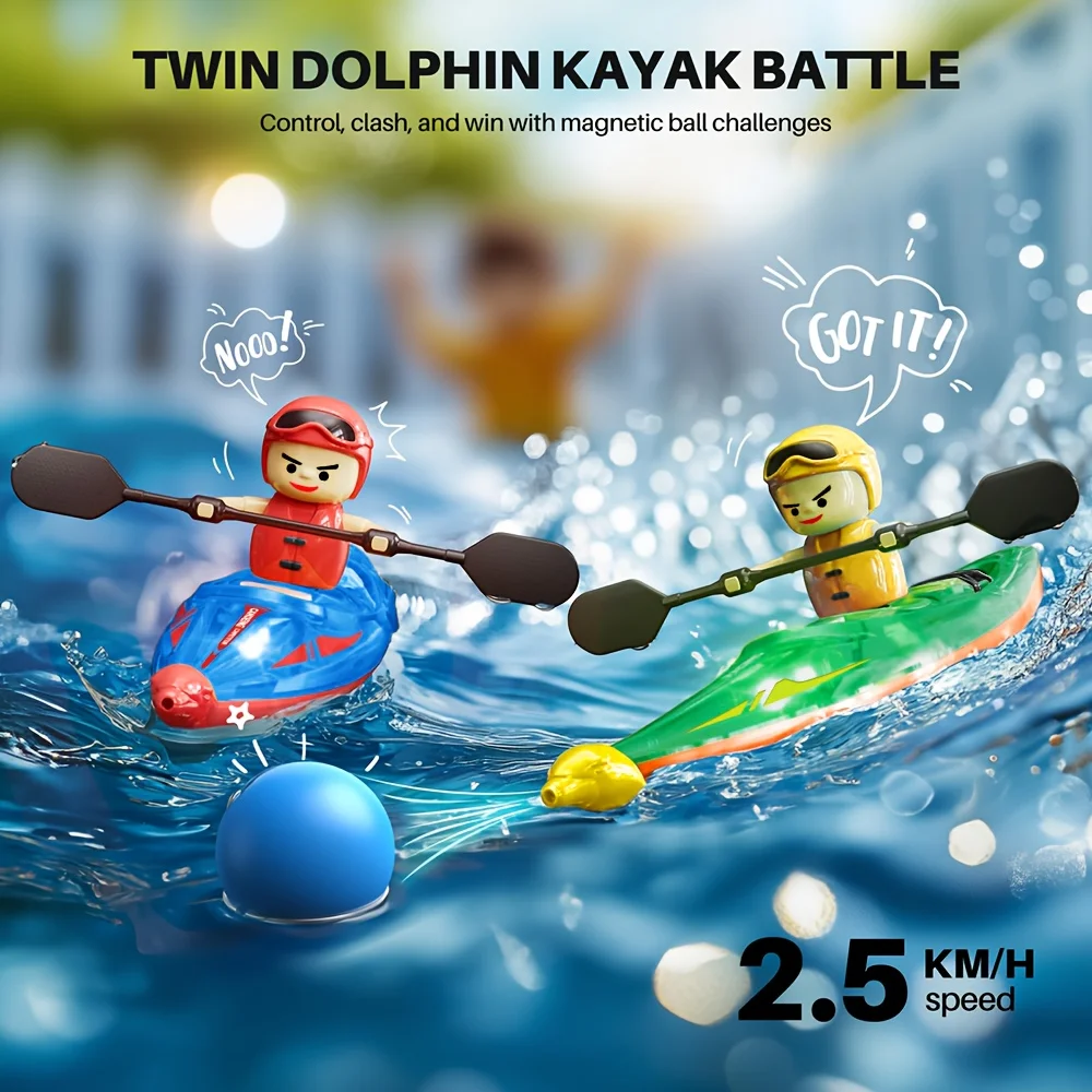 RC Boat Kayak 2.4Ghz Paddle Remote Control Rowing 360 Driving Dual Modes Waterproof Ship Summer Outdoor Toy for Boys Kids Gift
