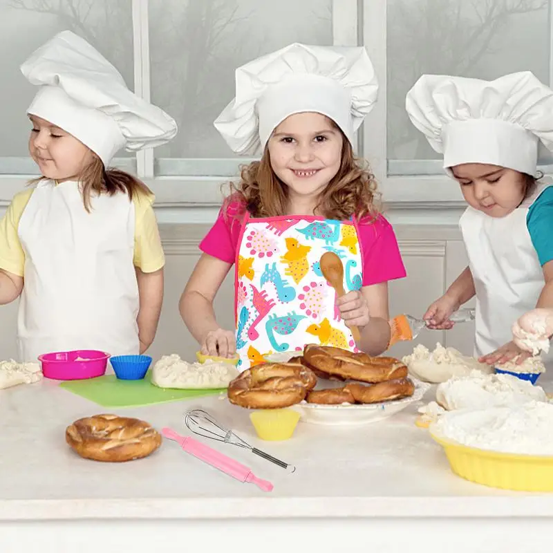 26pcs Children Cooking Set Kids Cooking And Baking Set Simulation Kitchenware Chef Costume Aprons Cake Molds Boys Girls Gift