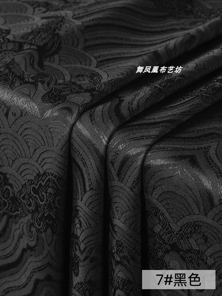 Imitation Acetic Acid Fabric Jacquard Cheongsam Long Sleeved Smooth Soft Apparel Sewing Fabrics Clothing Diy Sew Cloth Wholesale