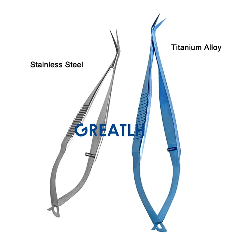 GREATLH Ophthalmic Micro Scissors IOL Cutting Scissors Ophthalmic Surgical Instrument Titanium Alloy Stainless Steel