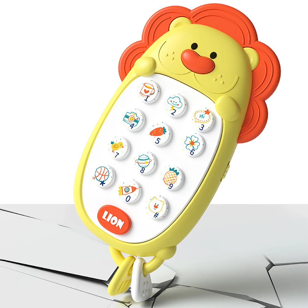 Children's Lion Toys Mobile Phones Baby Chewable Puzzle Multifunctional Music Phone Boys and Girls Without Battery