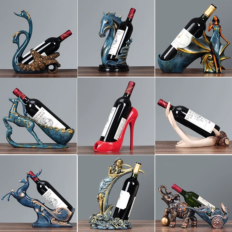 Creative Swan Wine Rack Ornaments European Wine Bottle Rack Living Room Table Dinner Wine Cabinet Ornaments Gift Gift Figurines