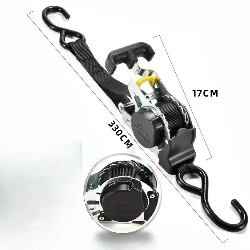 

For Down Retractable Ratchet Straps Trailers Vehicles Boat Hot Motorcycles Ratchet Strap with S Hook Load Luggage Strap Tie