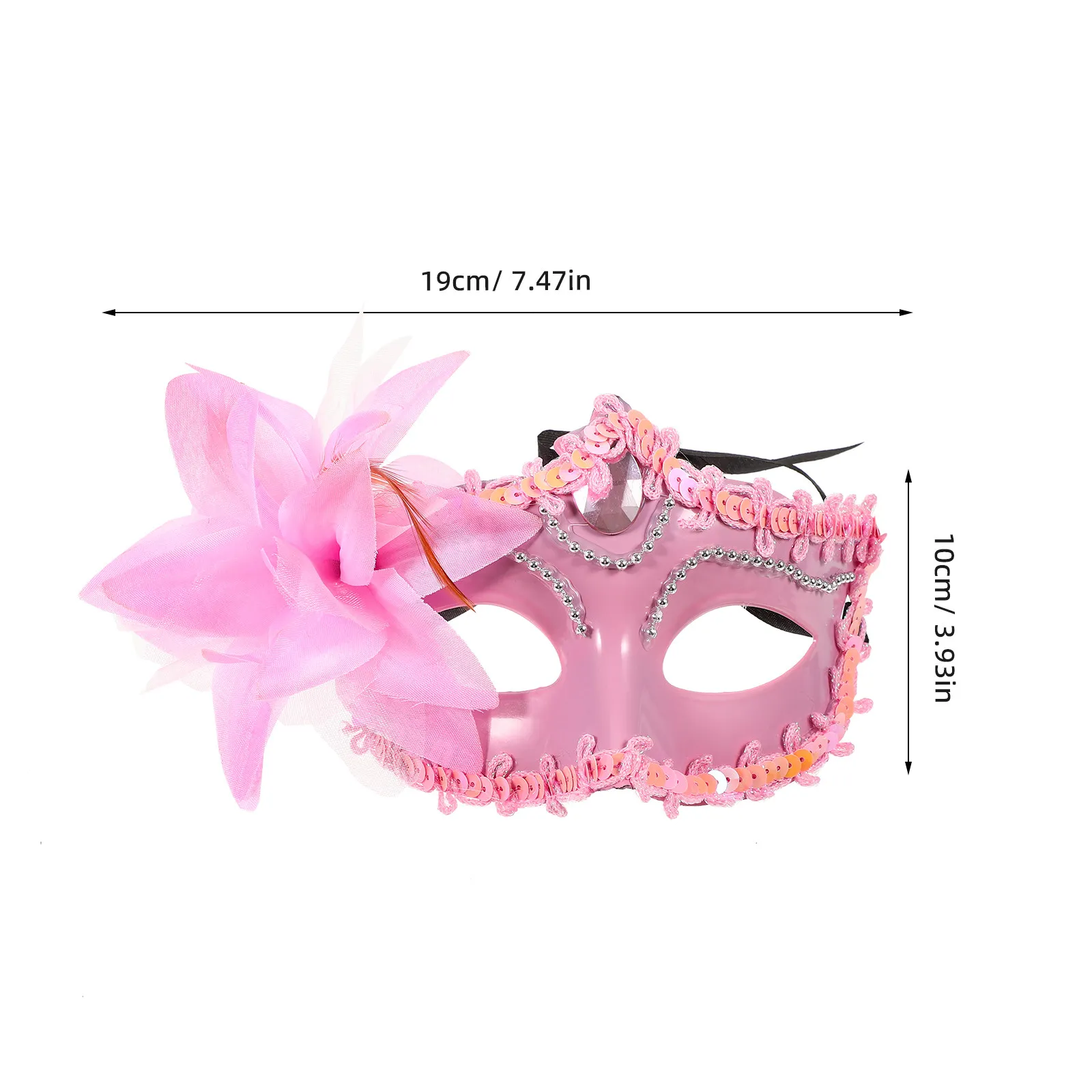 2Pcs Adjustable Flower Masquerade Mask Luxury Style Comfortable Band Ties for Party Ball Cosplay Delicate Shimmer Face Cover