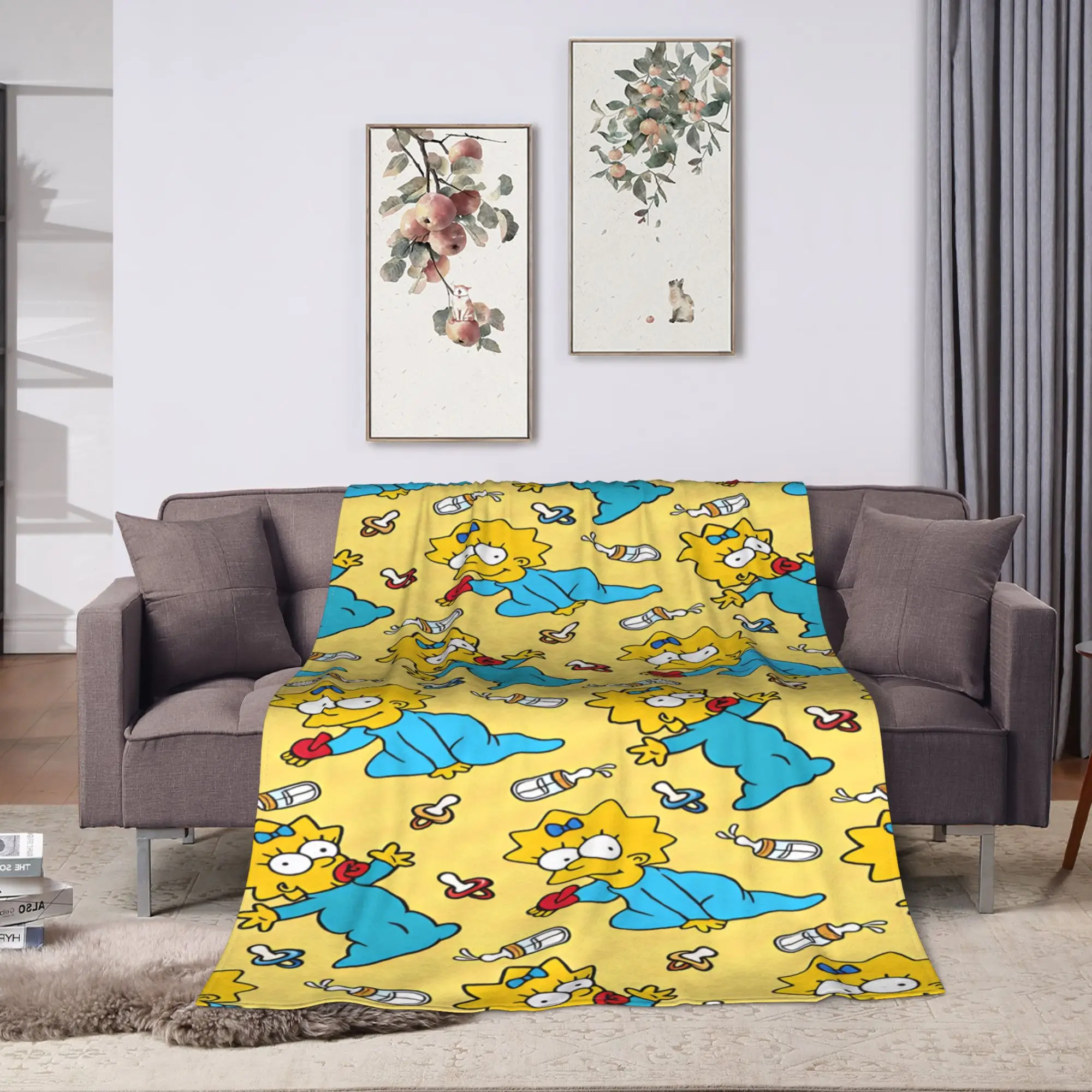 The S-simpsons  Warm Blanket  Decorative Plush Throw Blanket Novelty Couch Bed Flannel Bedspread Sofa Bed Cover