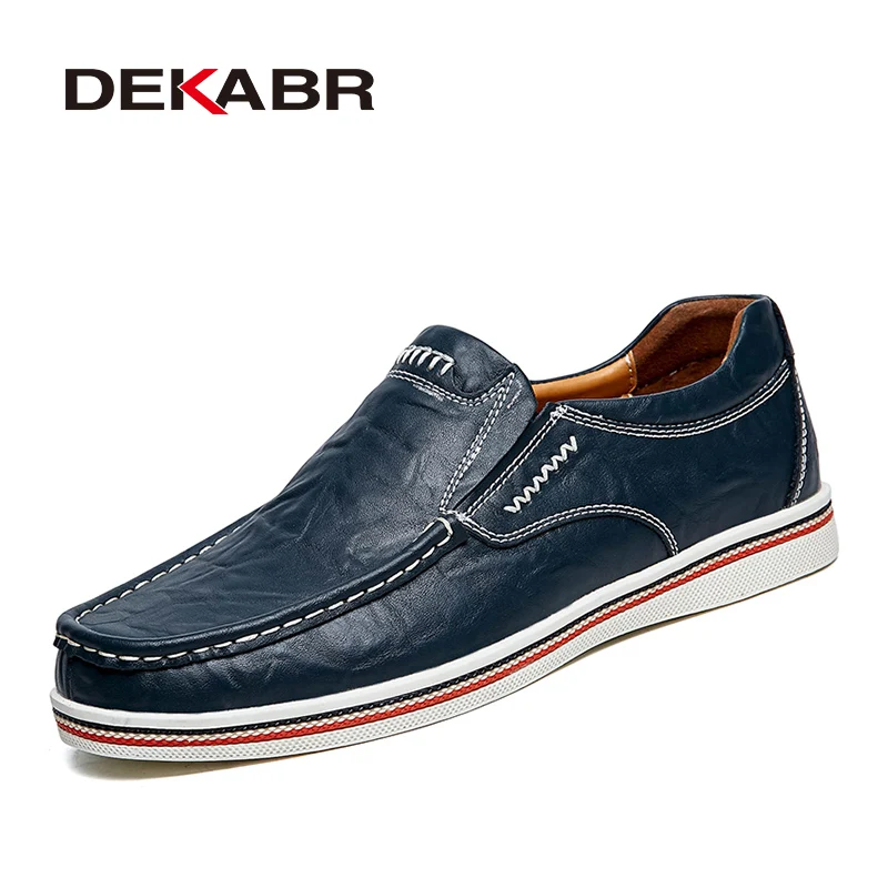 DEKABR Casual Men Shoes Handmade High Quality Cow Leather Fashion Slip On Loafers Flats Comfortable Breathable Driving Shoes