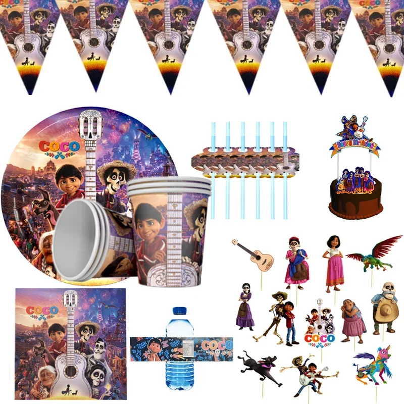 Dreambound travel Coco Halloween Theme Party Decoration Paper Cup Plate Tablecloth Birthday Party Decoration Baby Shower Supplie