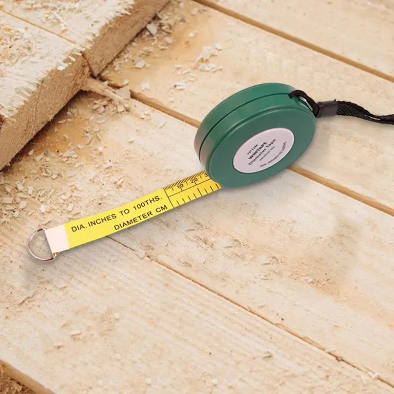 Diameter Circumference Tape Measure Pipe Tape Measuring Tape Imperial & Metric Professional Rolling Measurement Tape Pocket Tree