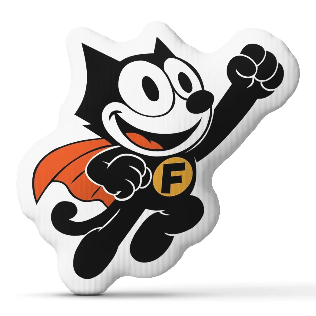 Felix the Cat to the Rescue Shaped Stuffed Throw Pillow Cartoon Superhero Cushion Retro Comic Home Decor Sofa Accent Art